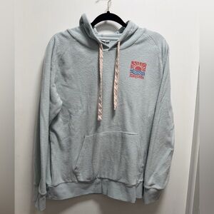 Rhythm Women's XL The Dawn Fleece Long Sleeve Pullover Hoodie Sky Blue RTM-DWNHD